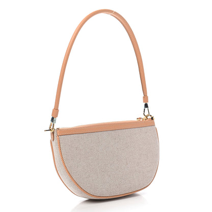 Burberry Canvas Smooth Calfskin Olympia Shoulder Bag Natural Tan 2 of 9