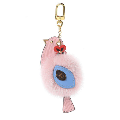 Louis Vuitton Mink Fur Epi Monogram Bird Bag Charm Rose Ballerine 1 of 2
