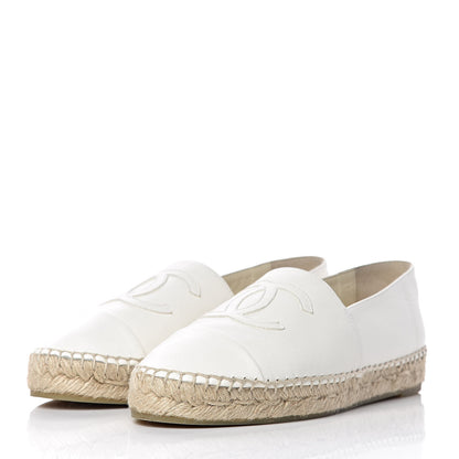 Chanel Lambskin CC Espadrilles 37 White 3 of 11