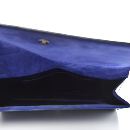 Saint Laurent Patent Calfskin Monogram Large Belle De Jour Clutch Royal Blue 5 of 11