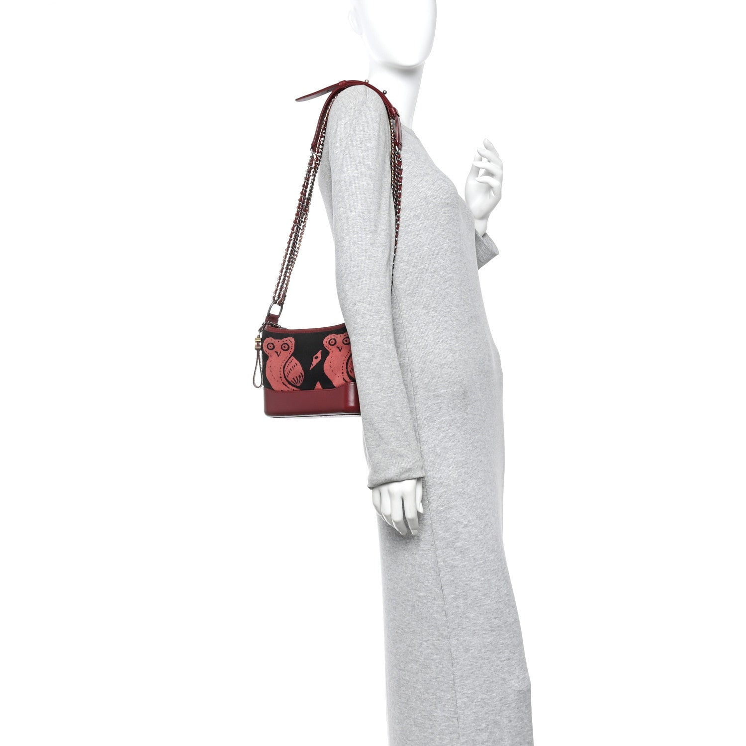 Chanel Knit Calfskin Small Gabrielle Hobo Red 2 of 10