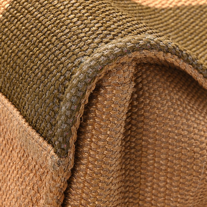 Chanel Straw Raffia Calfskin Striped Medium Deauville Tote Khaki Beige Navy Blue 9 of 12