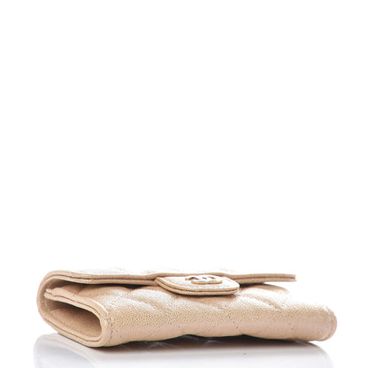 Chanel Iridescent Caviar Quilted Flap Card Holder Beige 4 of 9