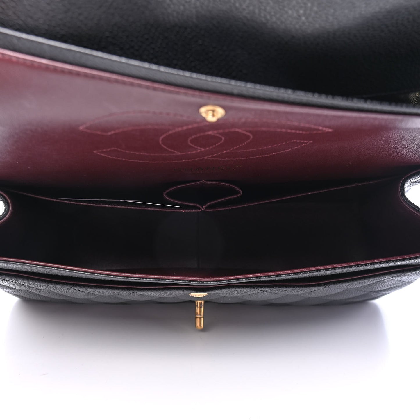 Caviar Quilted Jumbo Double Flap Black