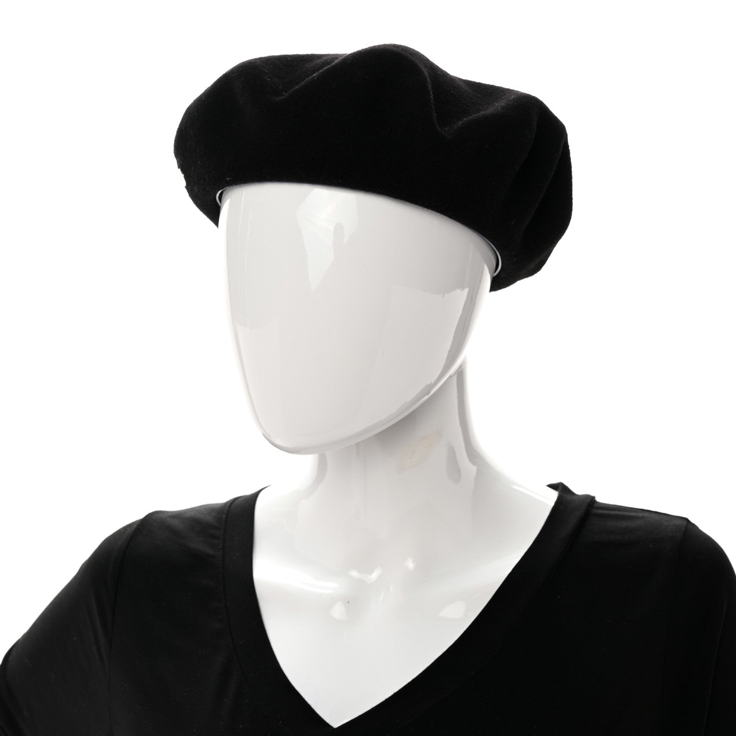 Hermes Merino Wool Silk Brides de Gala En Desordre Bonnie Beret 56 Black 2 of 9