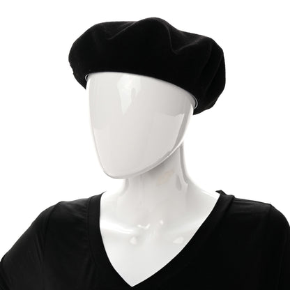 Hermes Merino Wool Silk Brides de Gala En Desordre Bonnie Beret 56 Black 2 of 9