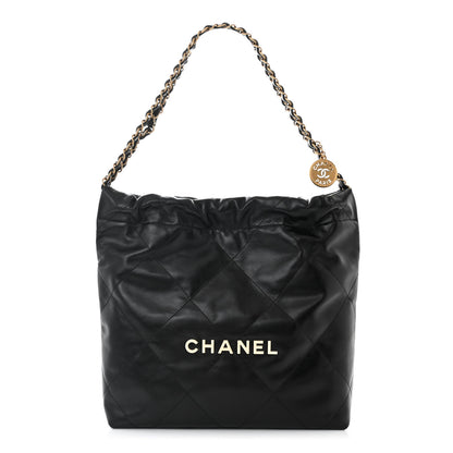 Chanel Calfskin Quilted Small Chanel 22 Black 1 of 12