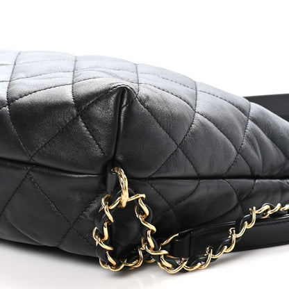 Chanel Lambskin Quilted Maxi Hobo Black 10 of 11