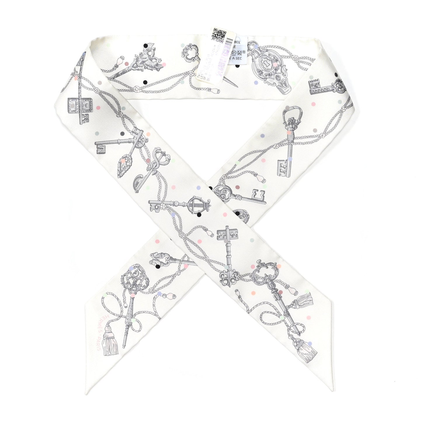 Silk Les Cles A Pois Twilly White Gris Acier