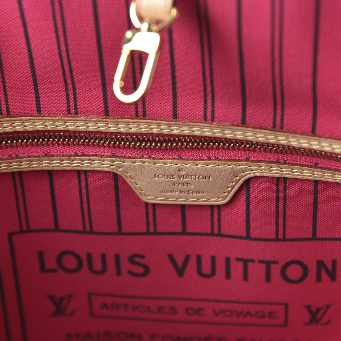 Monogram Bay Neverfull MM Rose Ballerine Poppy