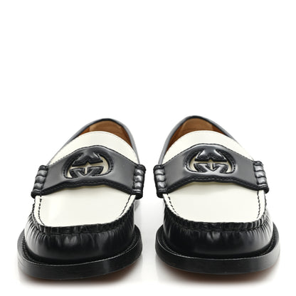 Gucci Millennial Ribot Cut Out Interlocking G Loafers 36 Black White 3 of 10