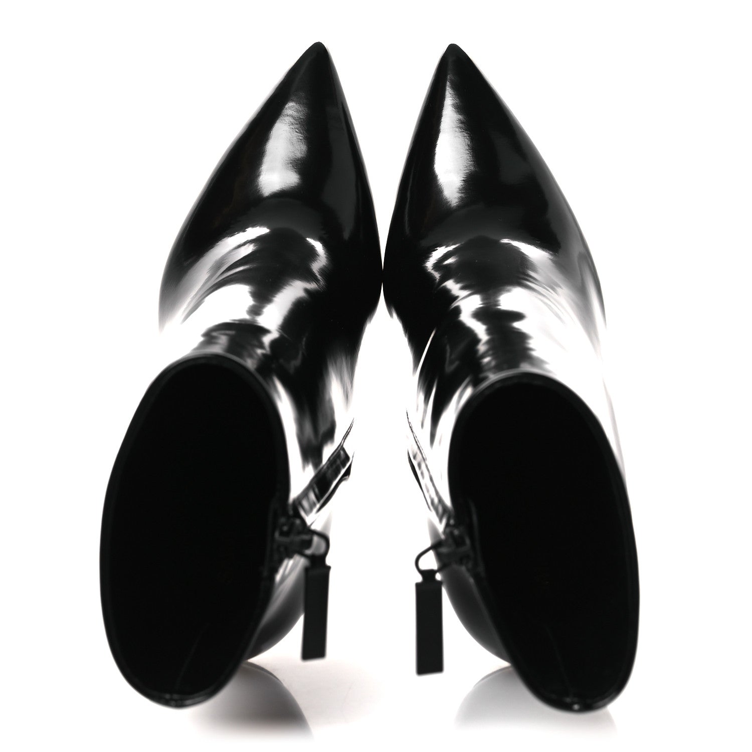 Saint Laurent Glazed Calfskin Opyum Ankle Boots 36 Black 2 of 11