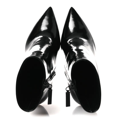 Saint Laurent Glazed Calfskin Opyum Ankle Boots 36 Black 2 of 11
