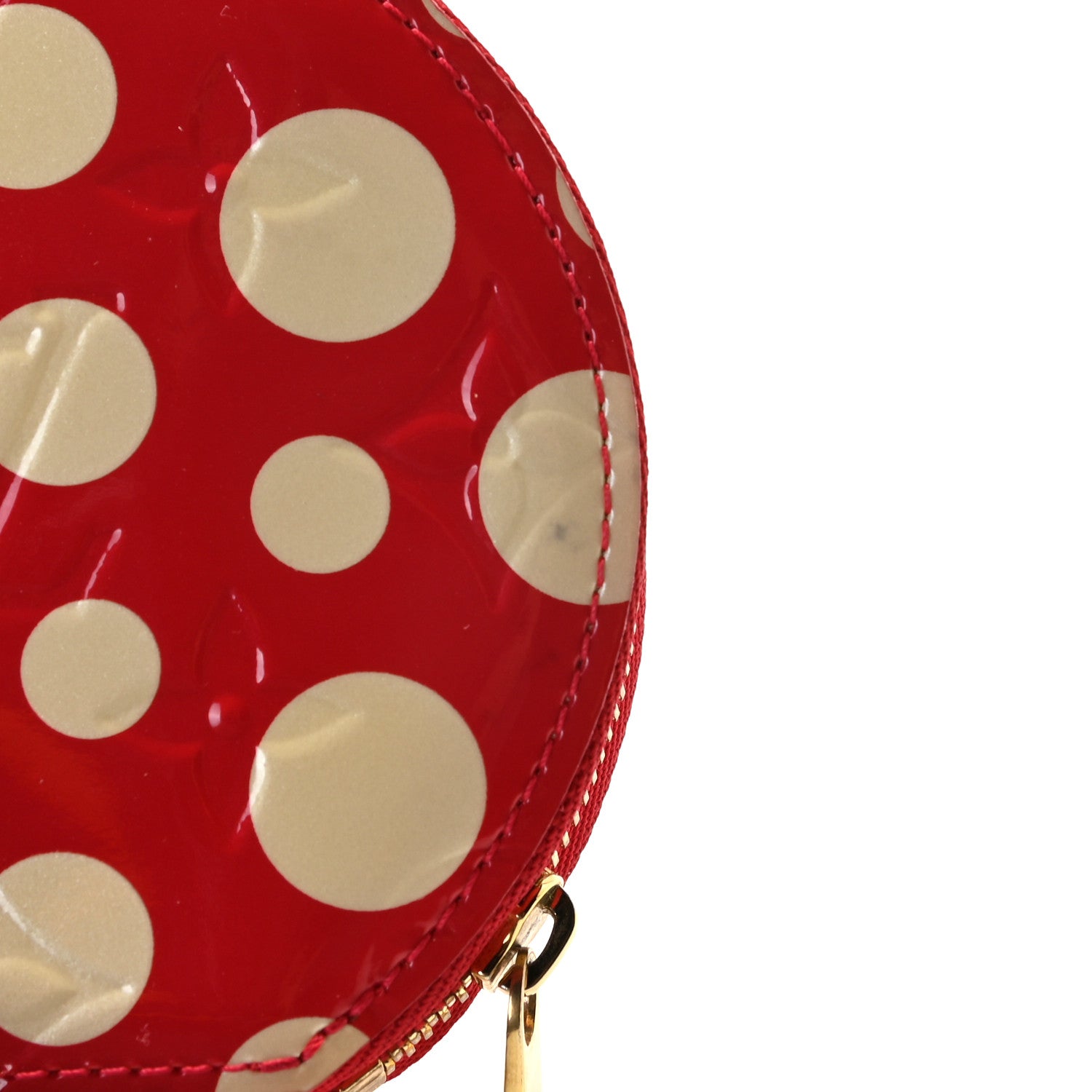Louis Vuitton Vernis Kusama Infinity Dots Chapeau Coin Purse Red 7 of 10