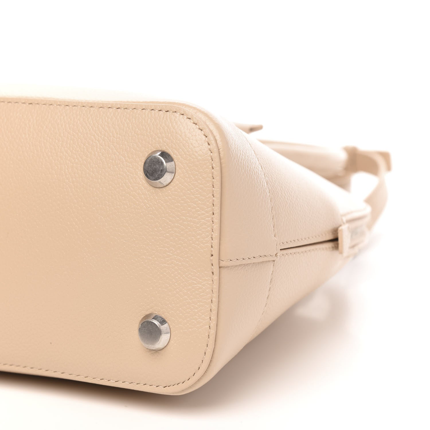 Balenciaga Grained Calfskin Logo S Ville Top Handle Bag Light Beige 11 of 11