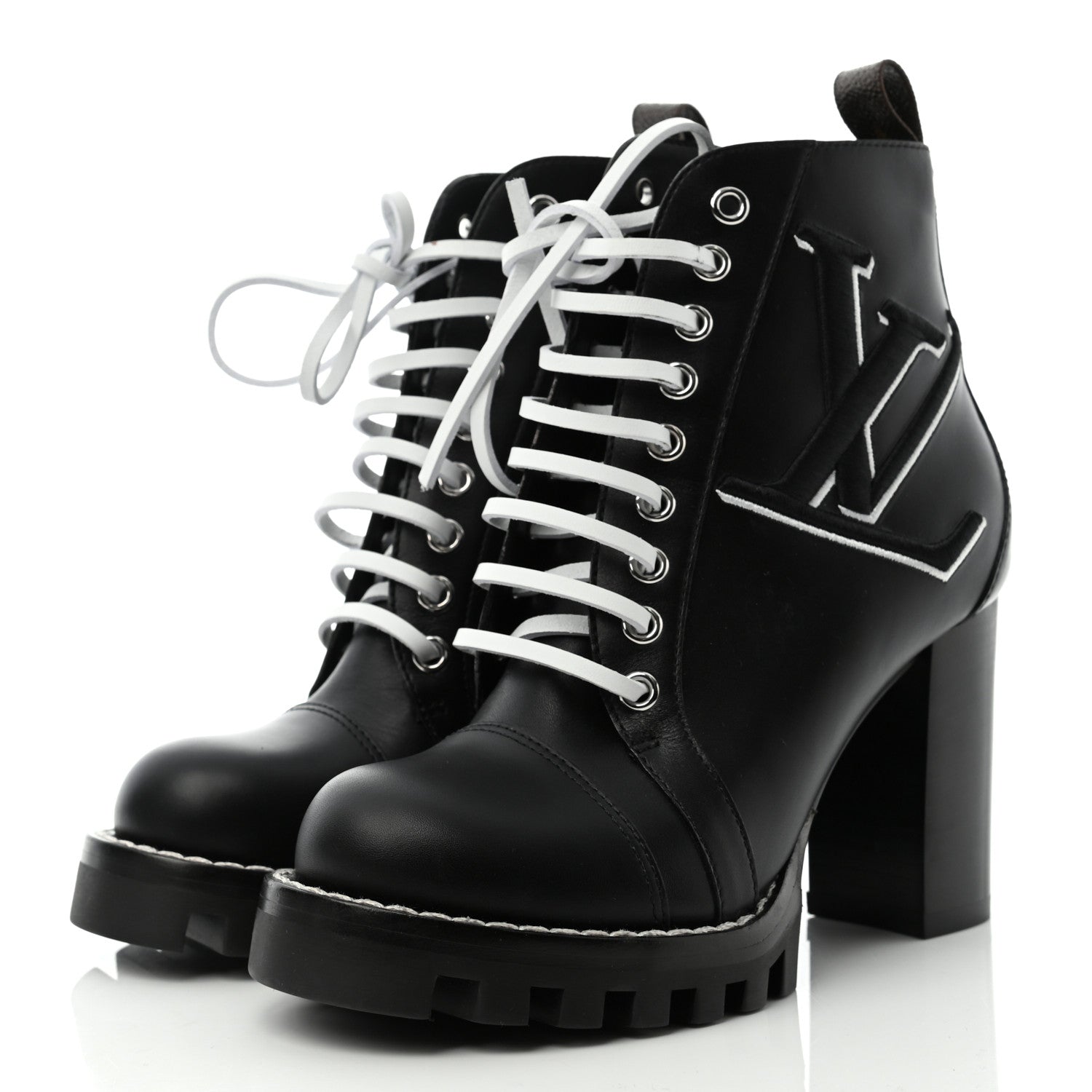 Louis Vuitton Calfskin Monogram Star Trail Ankle Boots 35 Black 3 of 6