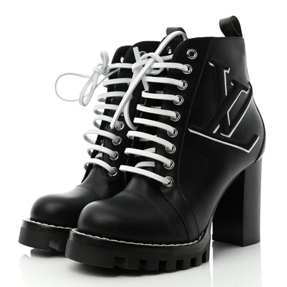 Louis Vuitton Calfskin Monogram Star Trail Ankle Boots 35 Black 3 of 6