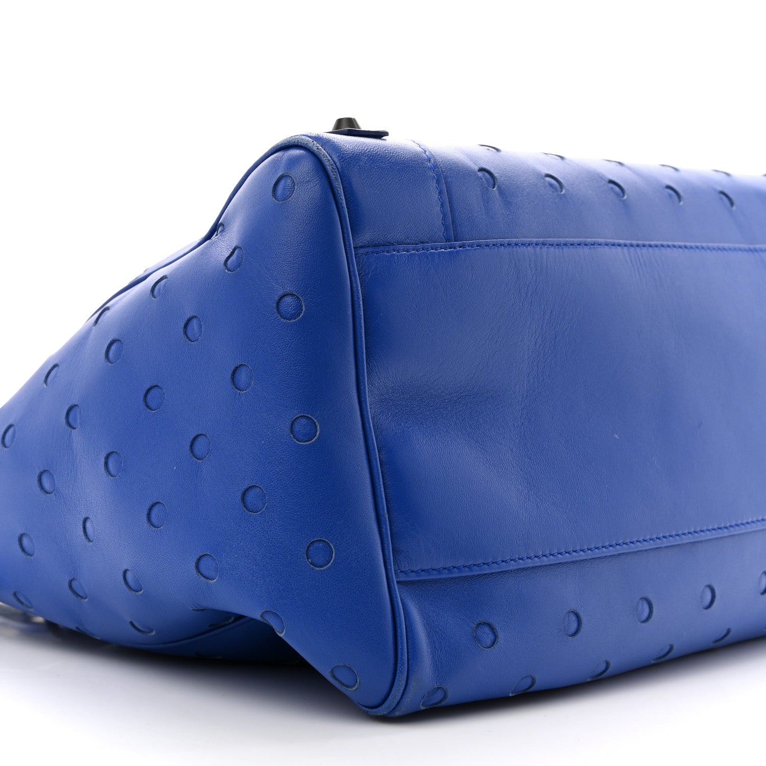 Balenciaga Perforated Lambskin Polka Dots Classic Hardware Velo Blue 9 of 18