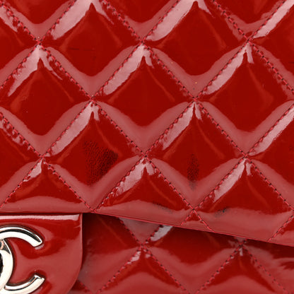 Chanel Patent Quilted Maxi Double Flap Red 14 of 16