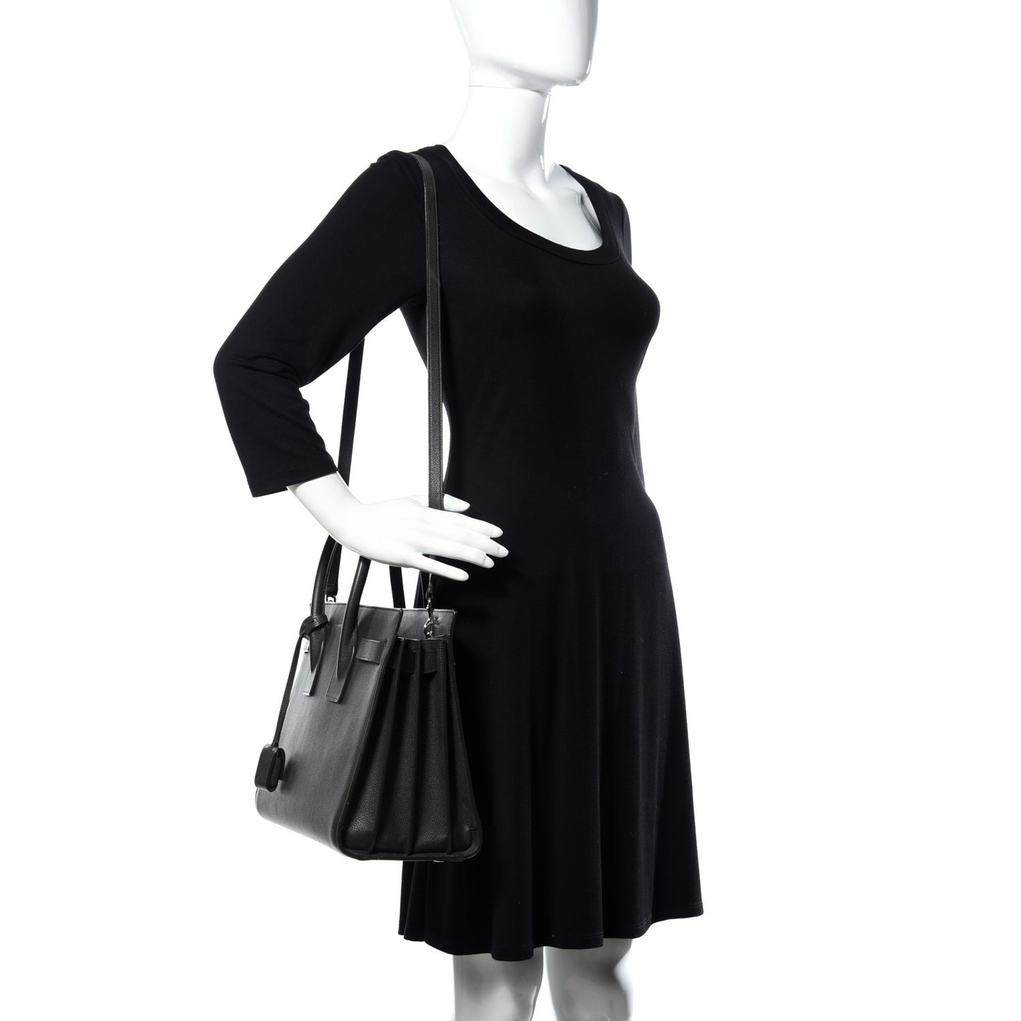 Grained Calfskin Small Sac De Jour Coal