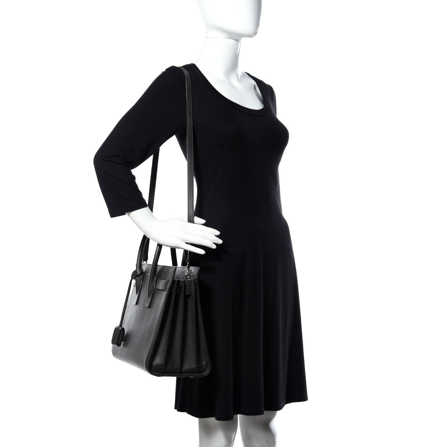 Saint Laurent Grained Calfskin Small Sac De Jour Coal 2 of 11