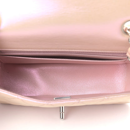 Chanel Iridescent Calfskin Quilted Mini Rectangular Flap Pink 5 of 9