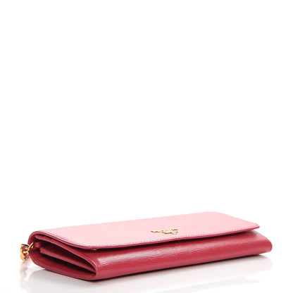 Prada Vitello Move Oro Chain Wallet Peonia 4 of 8