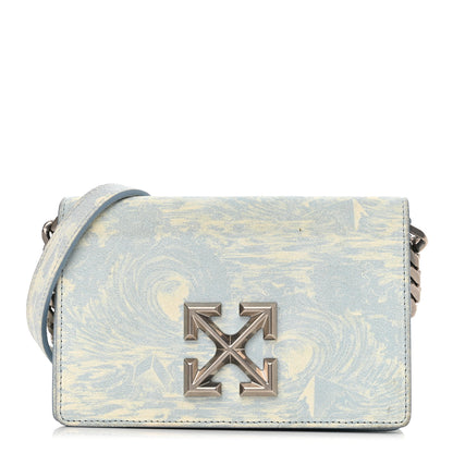 Off-White Suede Jitney 0.5 Waves Crossbody Bag Light Blue 1 of 12