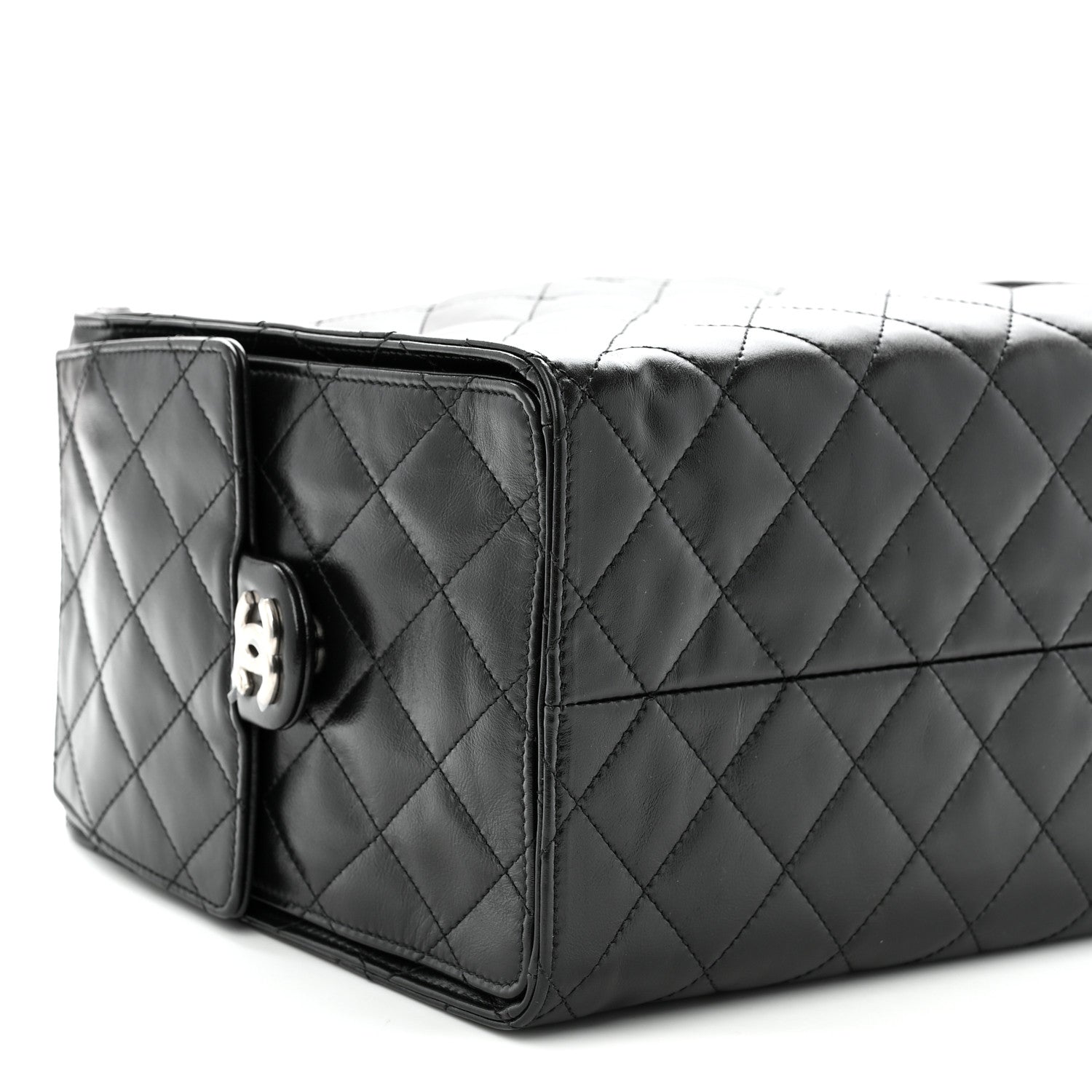Chanel Shiny Crumpled Calfskin Quilted Medium Chanel 25 Handbag Black 10 of 11