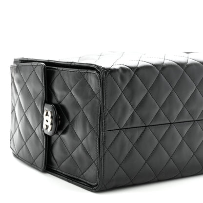 Chanel Shiny Crumpled Calfskin Quilted Medium Chanel 25 Handbag Black 10 of 11