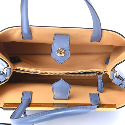 Fendi Vitello Dolce Century Petite 2Jours Tote Blue 4 of 4