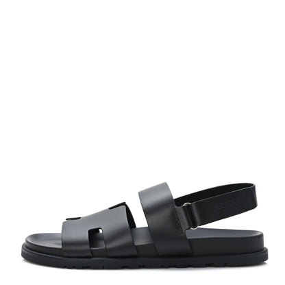 Hermes Calfskin Mens Genius Sandals 43 Black 1 of 9