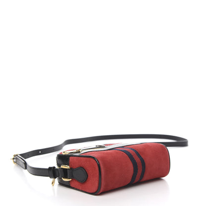 Gucci Suede Patent Web Mini Ophidia Shoulder Bag Red 3 of 10