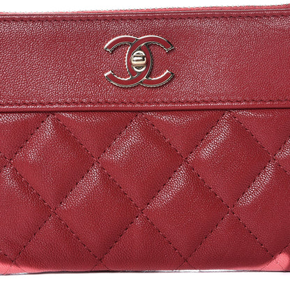 Chanel Sheepskin Quilted Small Vintage Mademoiselle Cosmetic Case Red 10 of 11