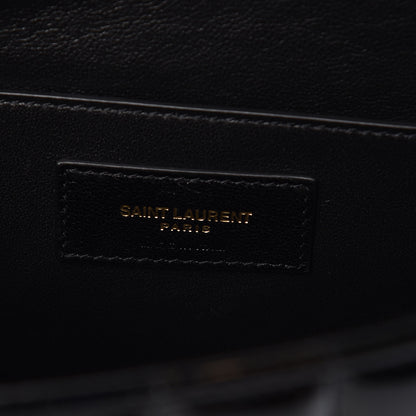 Saint Laurent Patent Matelasse Monogram Large Vicky Chain Bag Black 6 of 7