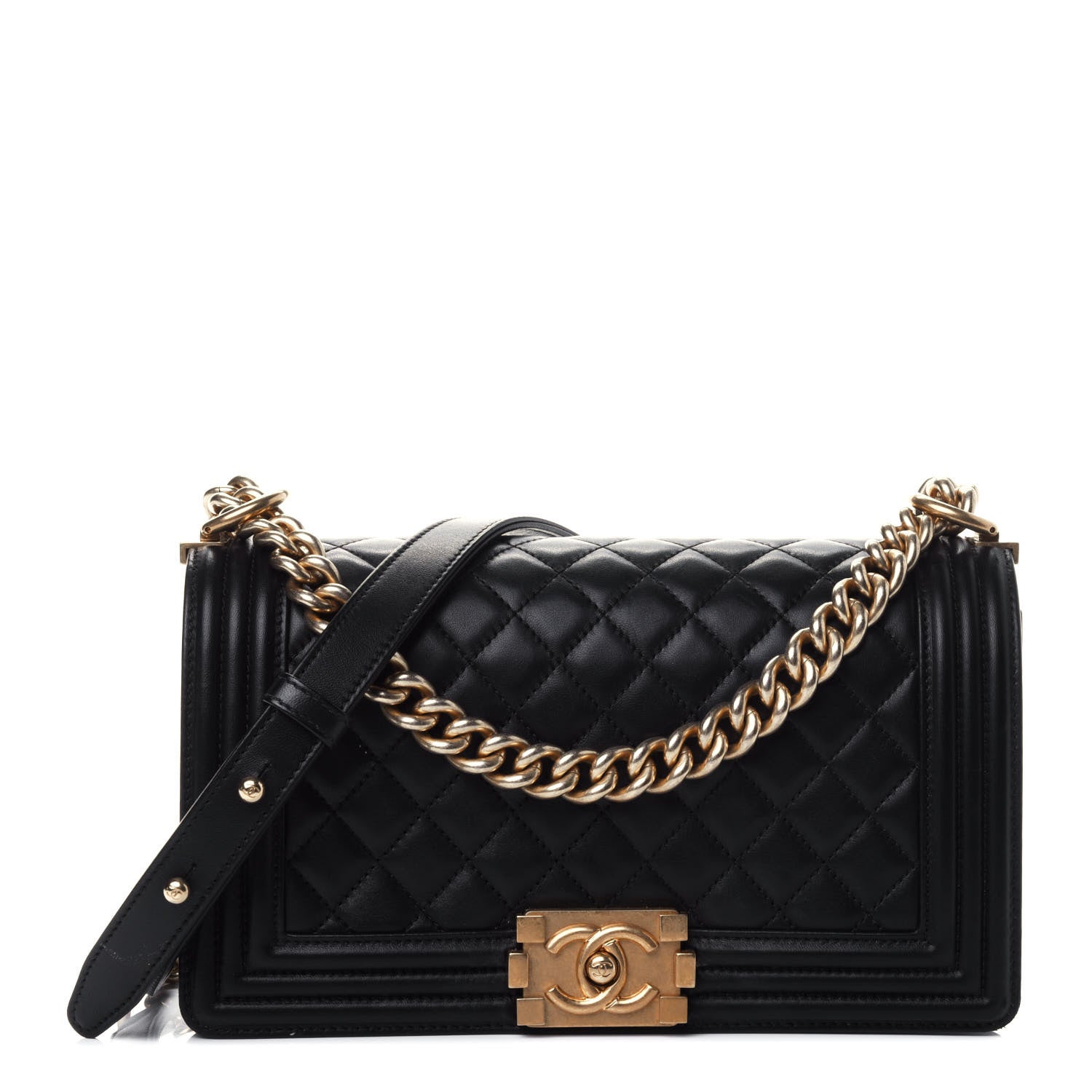 Chanel Lambskin Quilted Medium Boy Flap Black 1 of 4