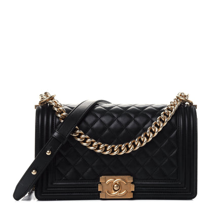 Chanel Lambskin Quilted Medium Boy Flap Black 1 of 4