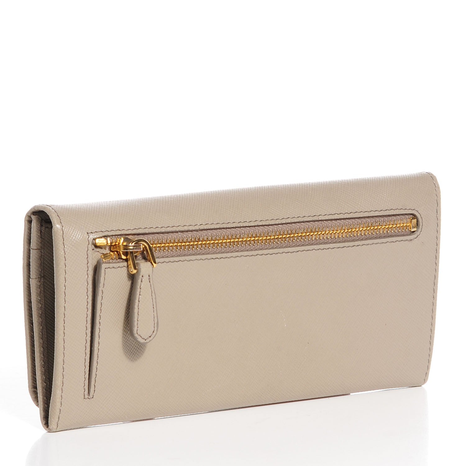 Prada Saffiano Metal Continental Flap Wallet Argilla 3 of 8
