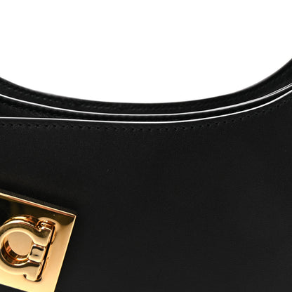 Salvatore Ferragamo Soft Calfskin Gancini Hobo Black 7 of 9