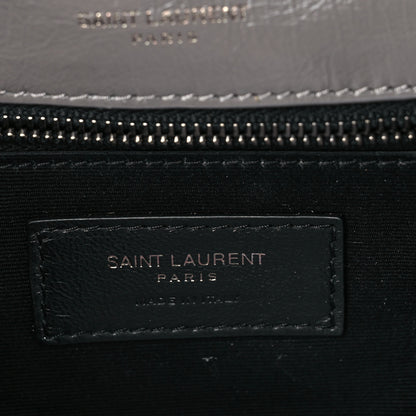 Saint Laurent Crinkled Calfskin Matelasse Monogram Medium Niki Chain Satchel Fog 6 of 9