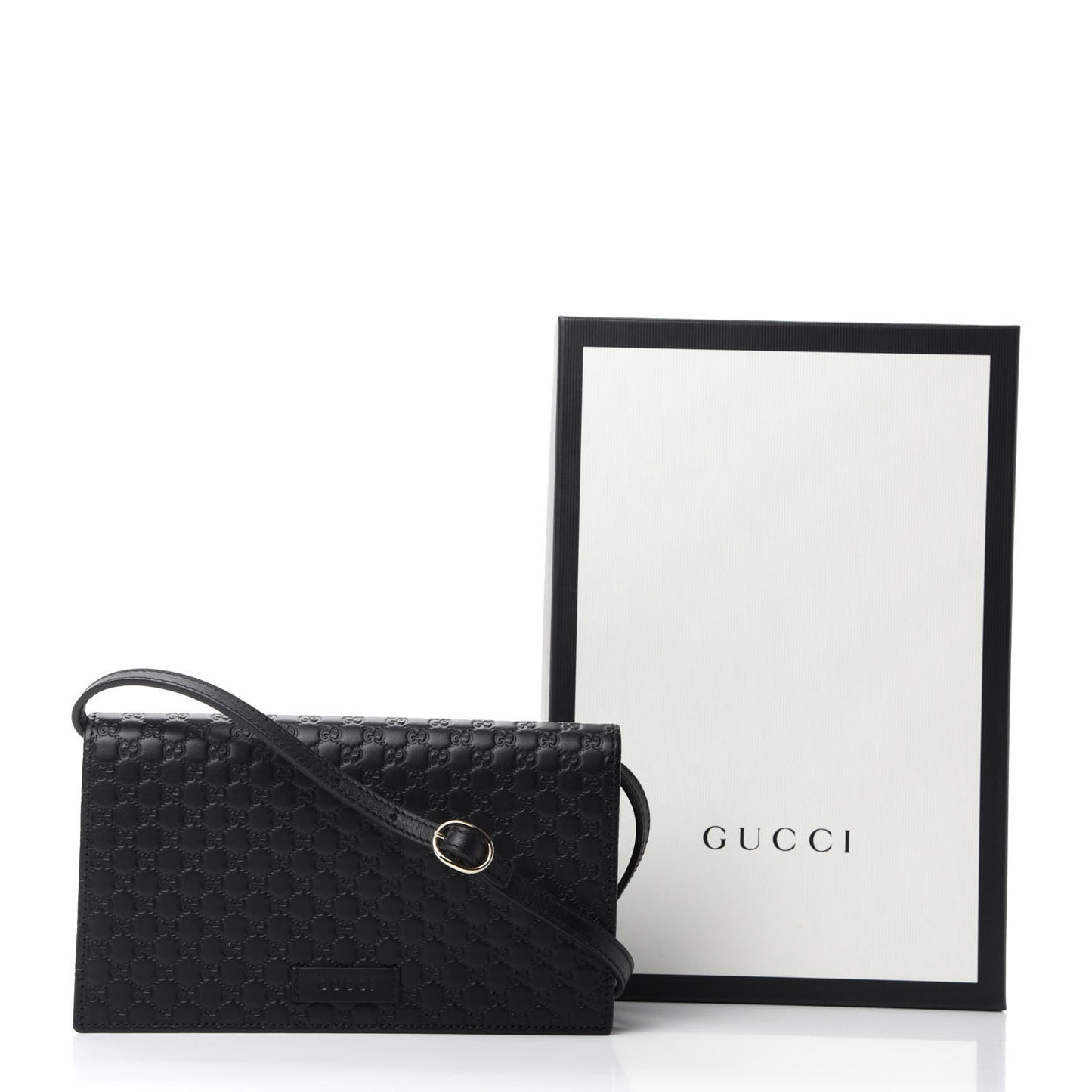 Microguccissima Crossbody Wallet Black