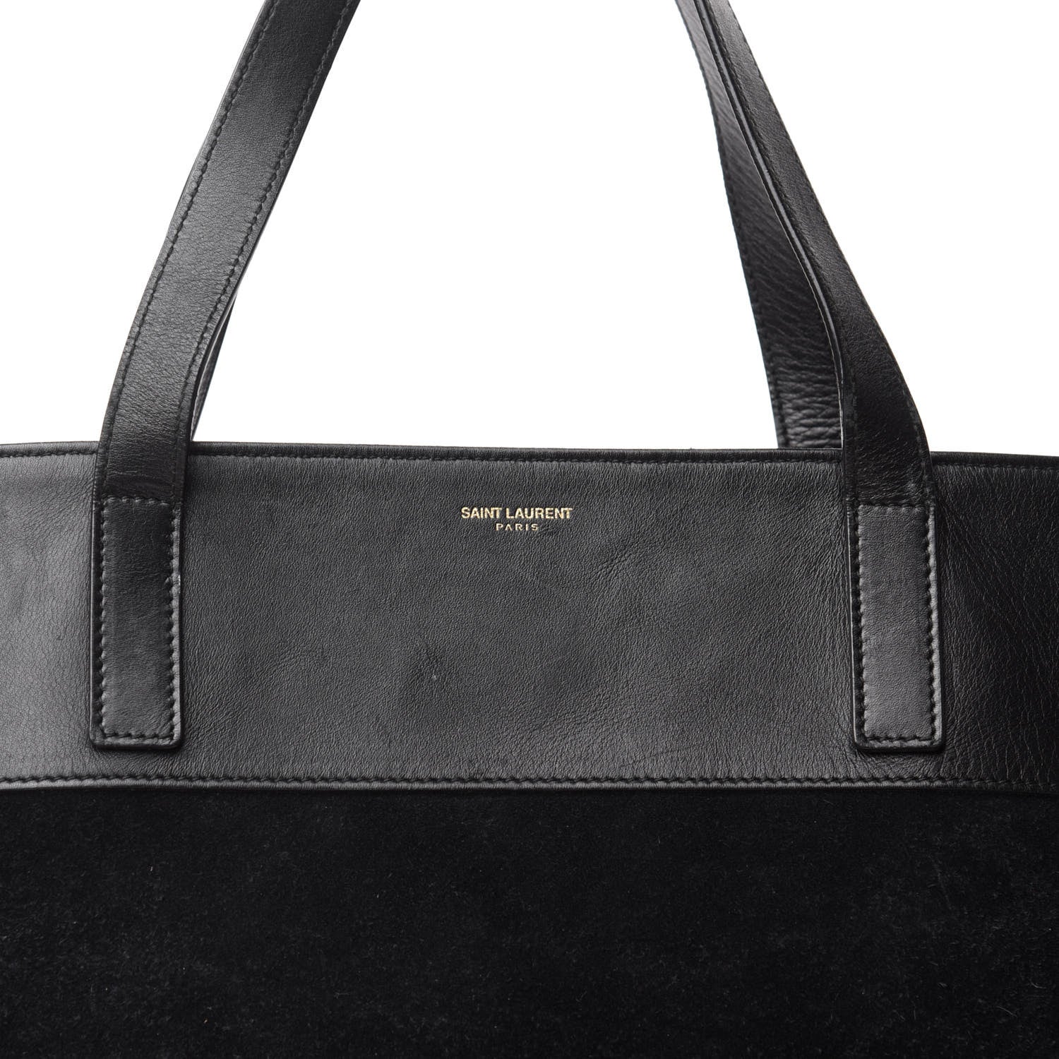 Saint Laurent Calfskin Suede Reversible East West Shopper Tote Black 14 of 21