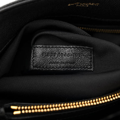 Saint Laurent Grain de Poudre Calfskin Y Quilted Monogram Medium Loulou Chain Satchel Black 7 of 11