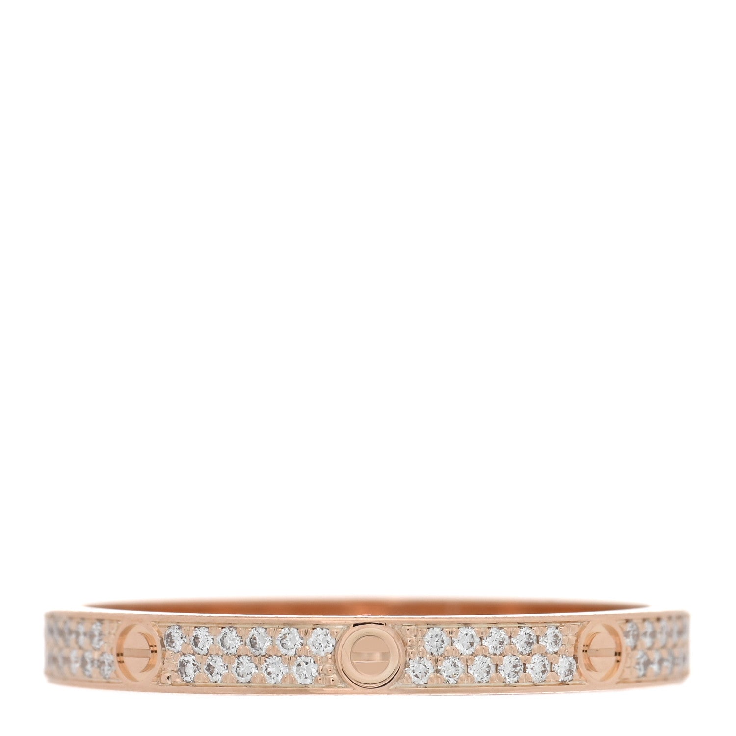 Cartier 18K Pink Gold Diamond 2.6mm LOVE Paved Band Ring 61 9.5 3 of 4
