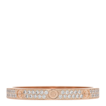 Cartier 18K Pink Gold Diamond 2.6mm LOVE Paved Band Ring 61 9.5 3 of 4