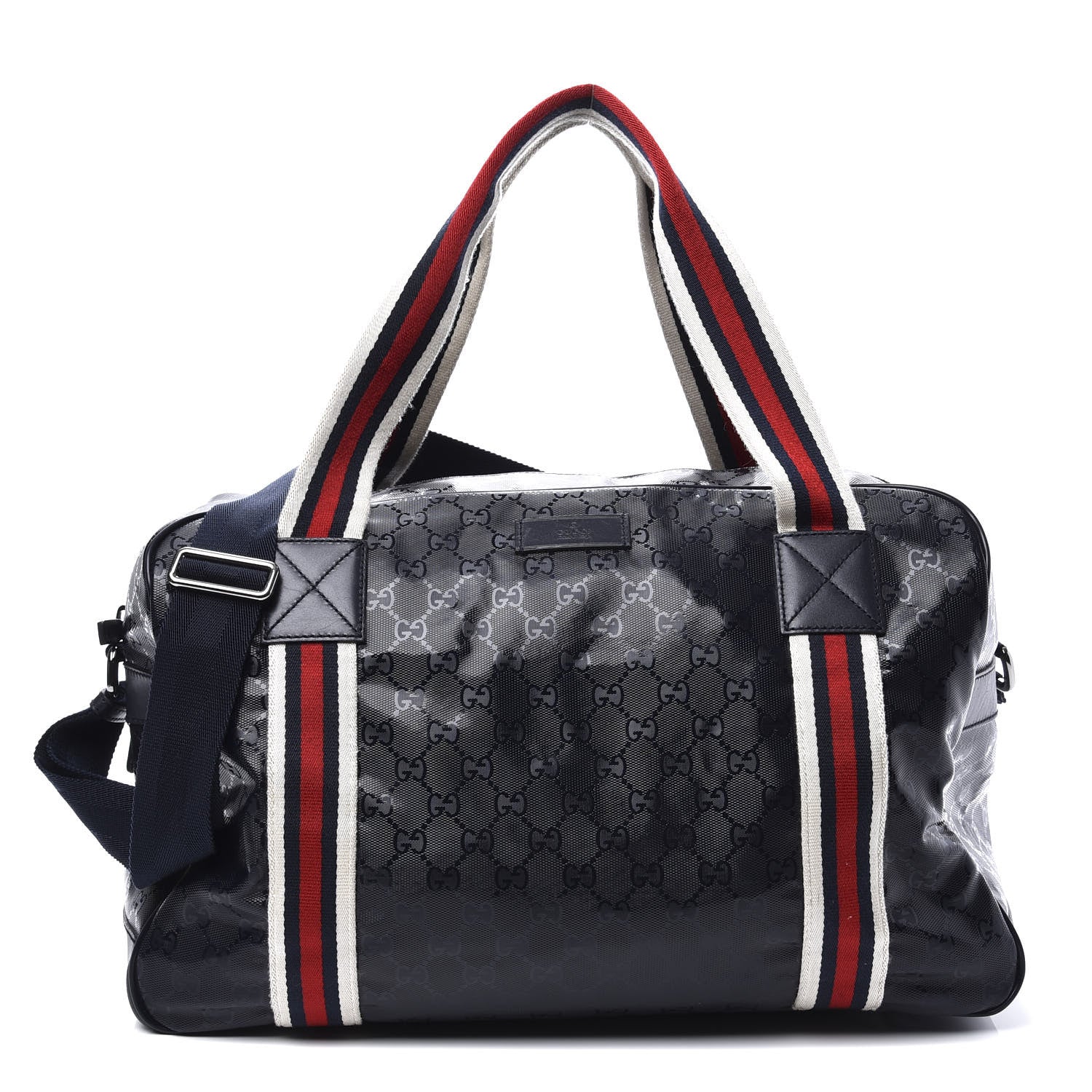 Gucci Imprime Monogram Large Web Carry On Duffle Bag Blue 1 of 10