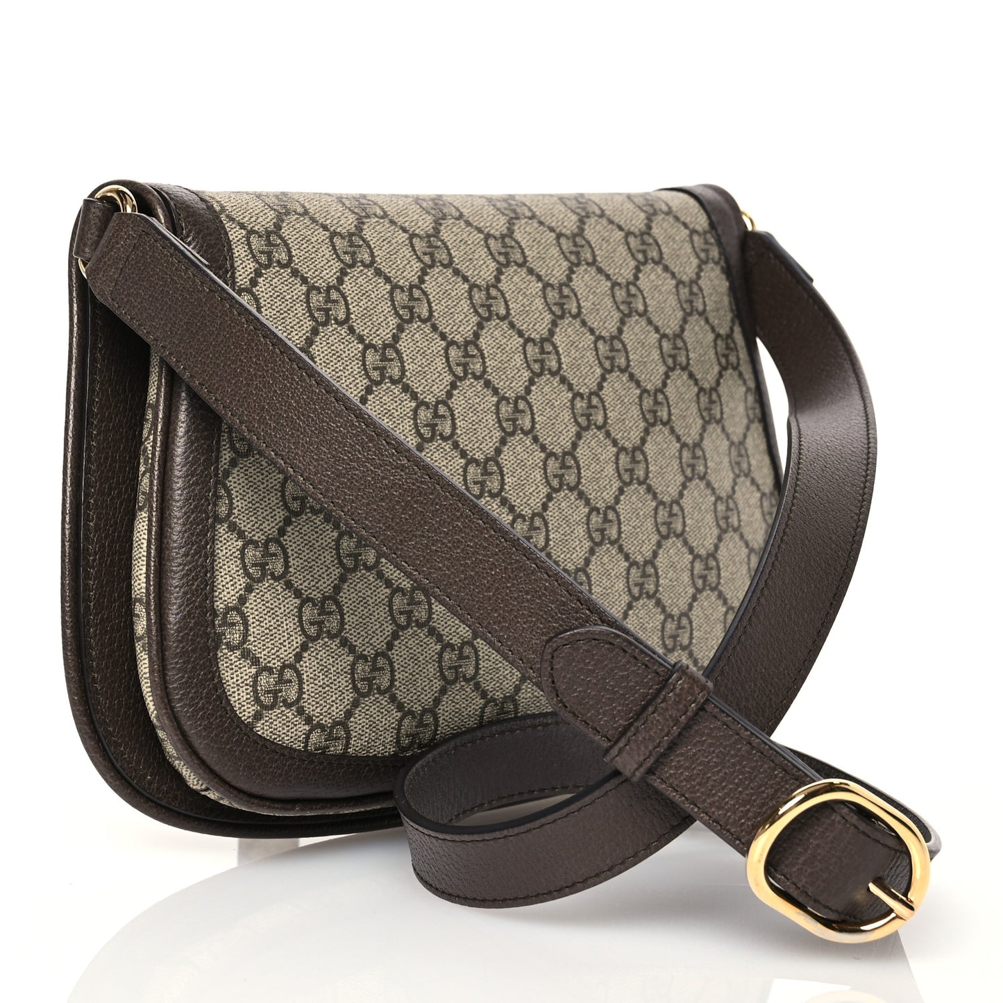 GG Supreme Monogram Textured Dollar Calfskin Blondie Chain Shoulder Flap Bag Beige Ebony New Acero
