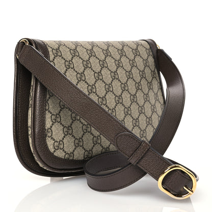 Gucci GG Supreme Monogram Textured Dollar Calfskin Blondie Chain Shoulder Flap Bag Beige Ebony New Acero 2 of 13