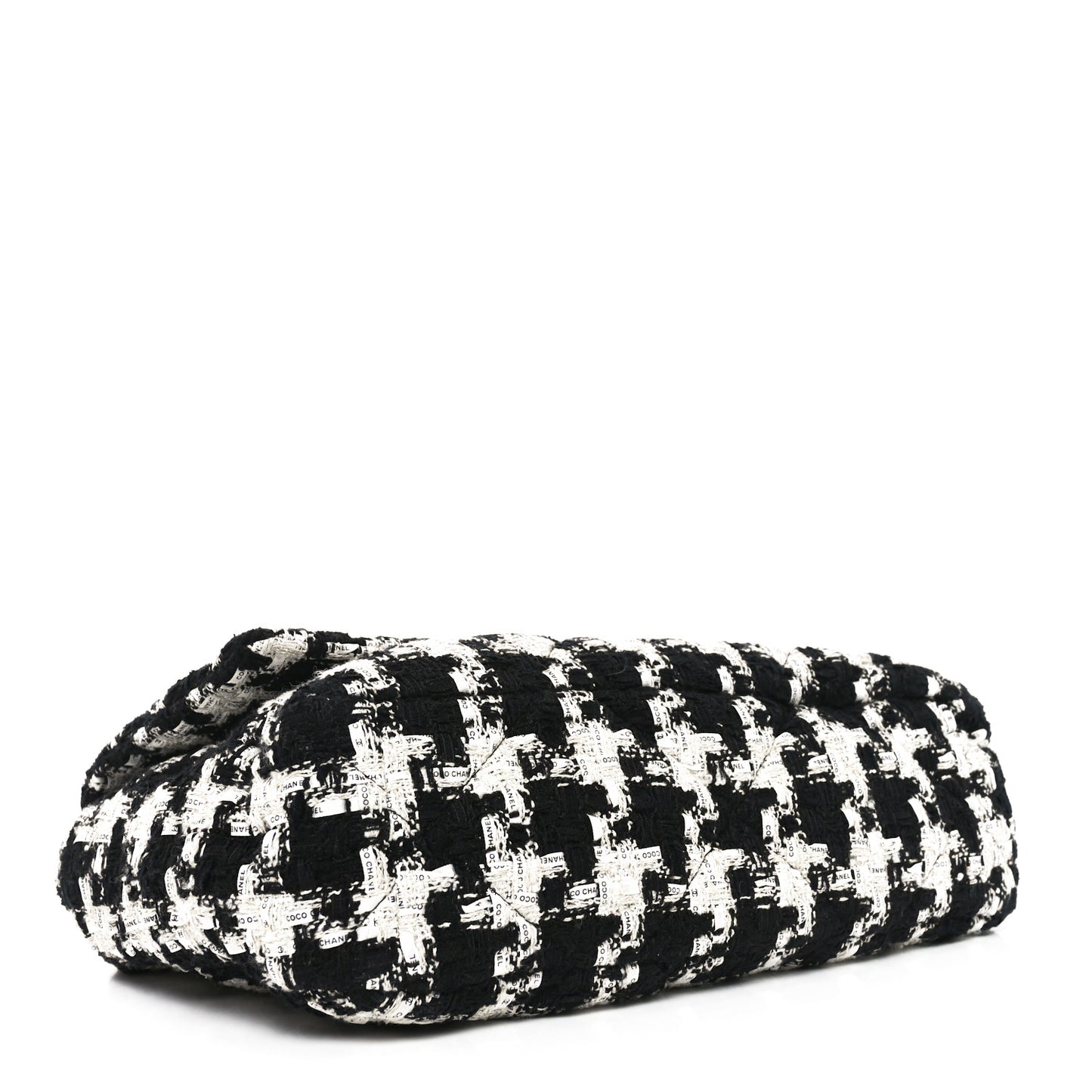 Tweed Quilted Large Chanel 19 Flap Black Ecru White