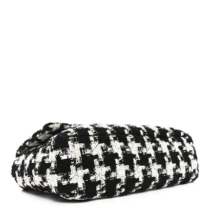 Chanel Tweed Quilted Large Chanel 19 Flap Black Ecru White 4 of 11